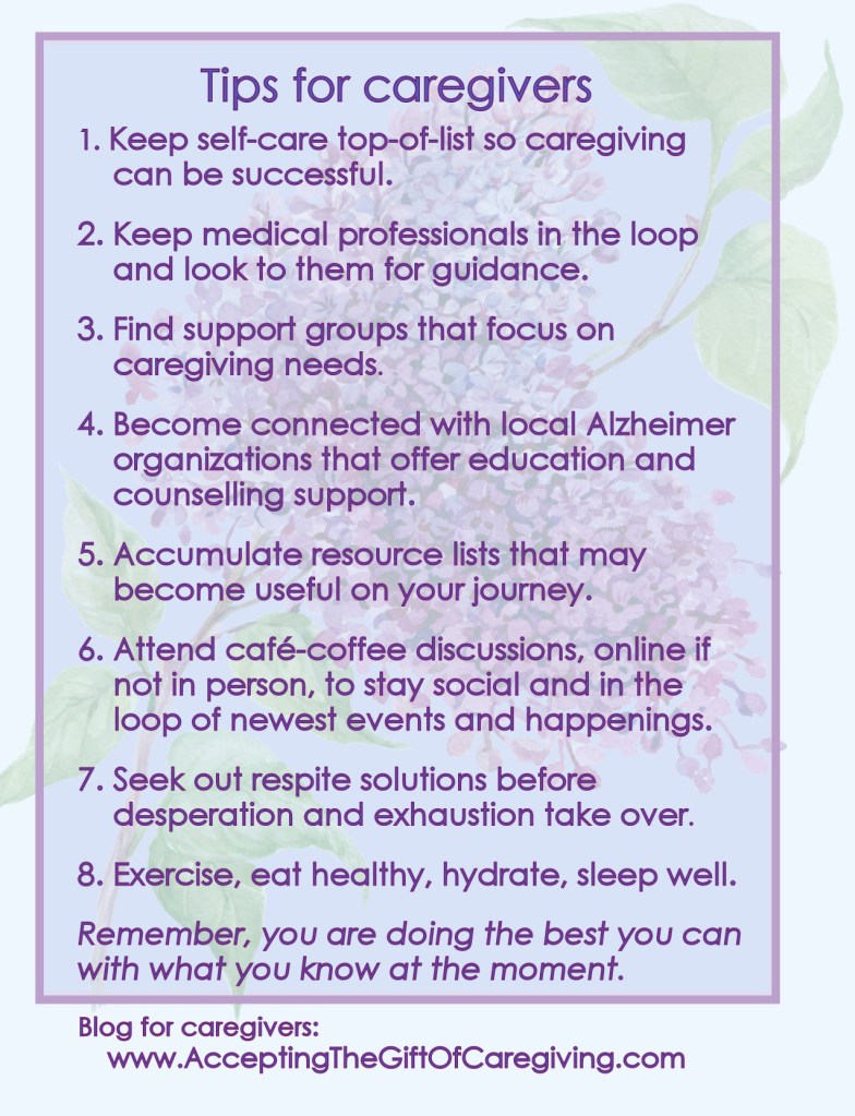 caregiver tips card back